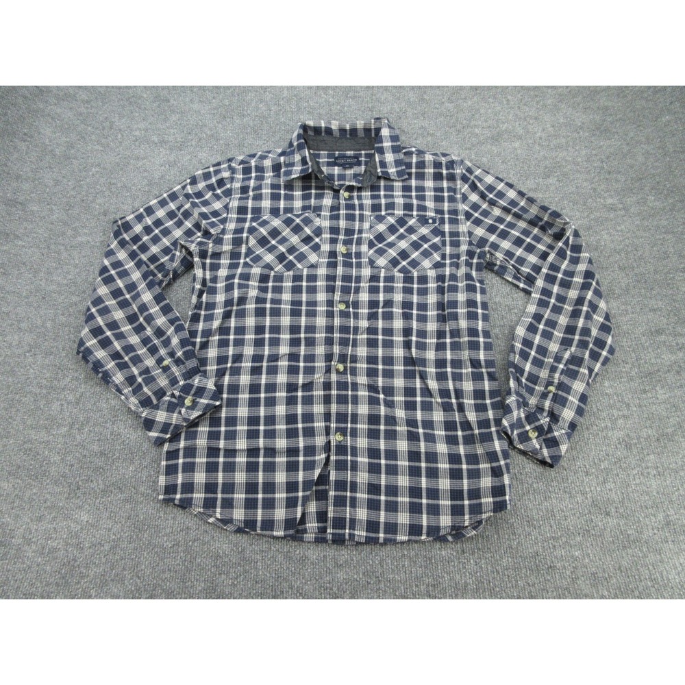 Lucky Brand Mens Button Down Regular Blue Plaid Long Sleeve Shirt XL